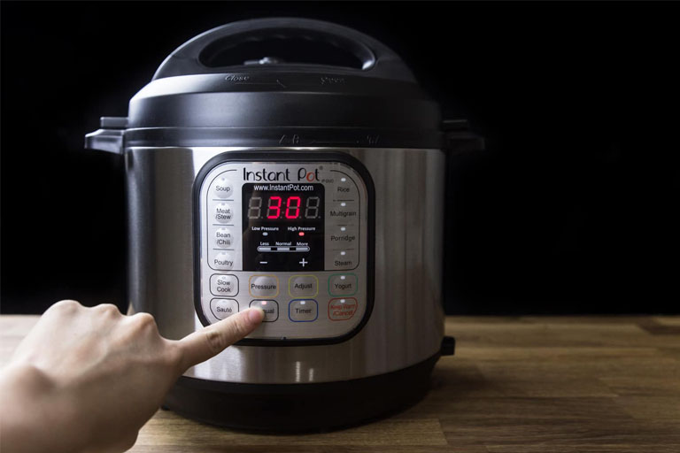 clicking on instant pot buttons