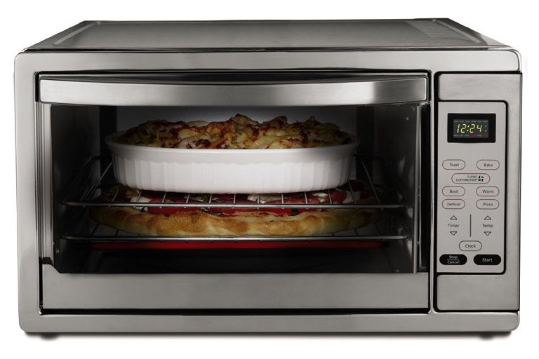 oster toaster oven with casserole inside
