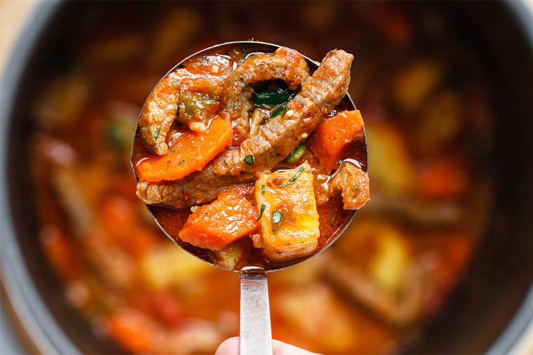 beef stew cooked using instant pot