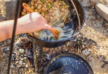 Lodge Dutch Oven with food being cooked