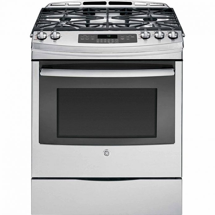 GE Jgs750Sefss slide-in gas range with convection